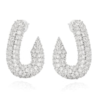 Sparkling GIGI - Edel versilberte Kristall Creolen mit Twist - Filippa Firenze