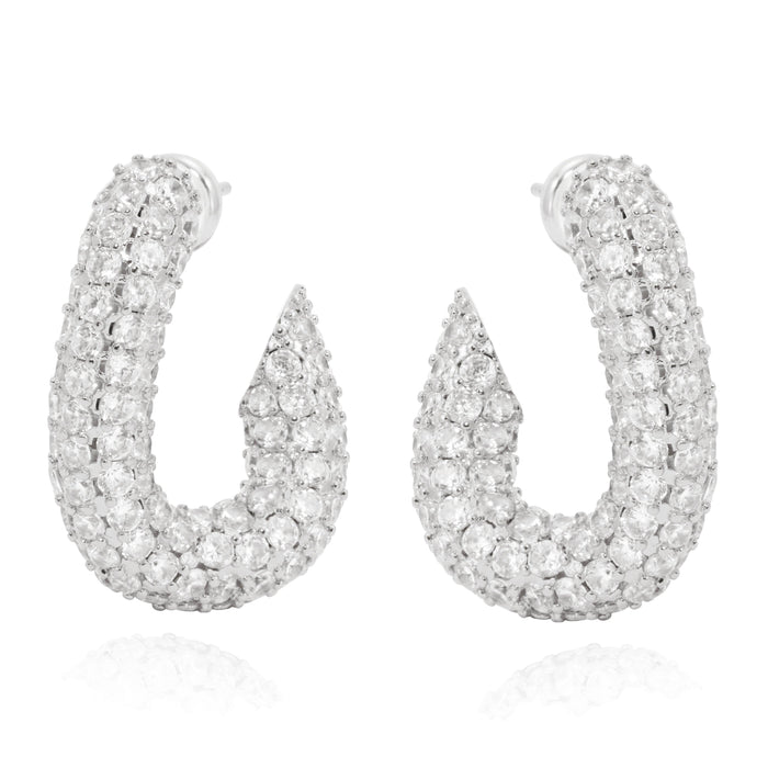 Sparkling GIGI - Edel versilberte Kristall Creolen mit Twist - Filippa Firenze