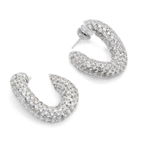 Sparkling GIGI - Edel versilberte Kristall Creolen mit Twist - Filippa Firenze