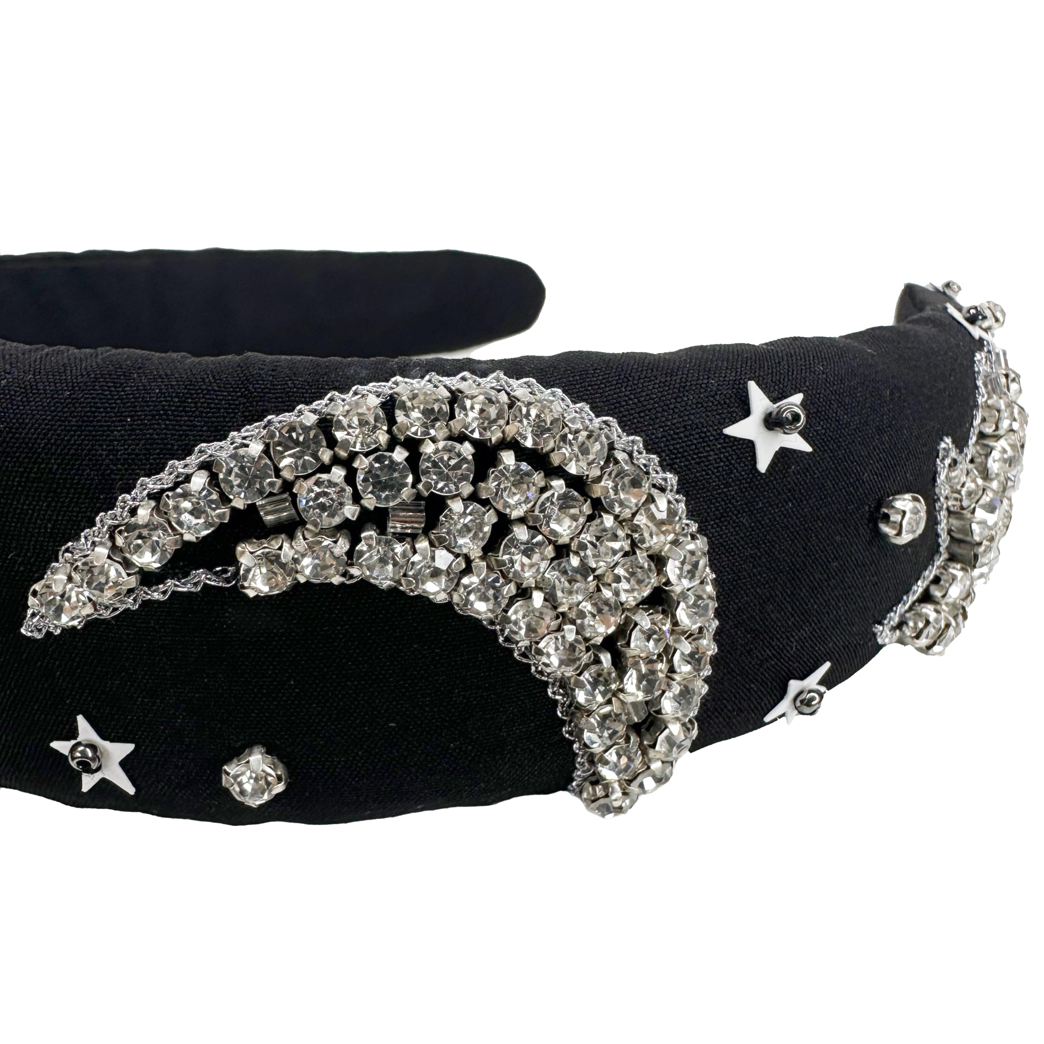 Schwarze Haarspange Mit Funkelnden Kristallen – Elegante Bananen-Spange Für Hochzeit, Party & Als Geschenk