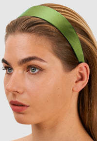 CinCin - Flacher Satin Haarreif in Limetten-Grün