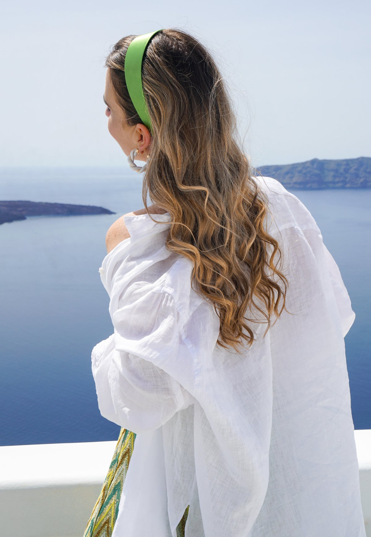 CinCin - Flacher Satin Haarreif in Limetten-Grün