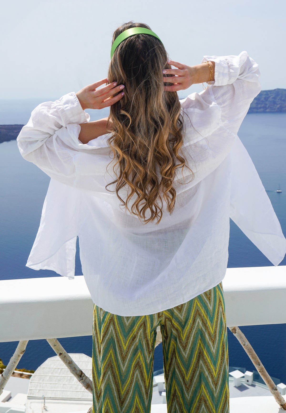 CinCin - Flacher Satin Haarreif in Limetten-Grün