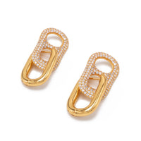 Dolce far Niente - Zirkonia Creolen mit Anhänger Gold - Filippa Firenze