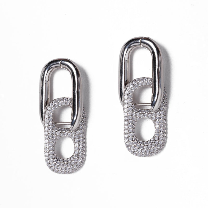 Dolce far Niente - Zirkonia Creolen mit Anhänger Silber - Filippa Firenze