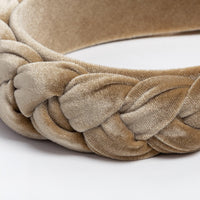 Scarcela - Geflochtener Samt Haarreif in Olive - Filippa Firenze